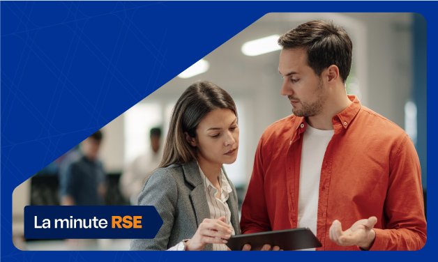 Deux professionnels discutent de stratégie RSE en entreprise - La minute RSE par Exagone Group